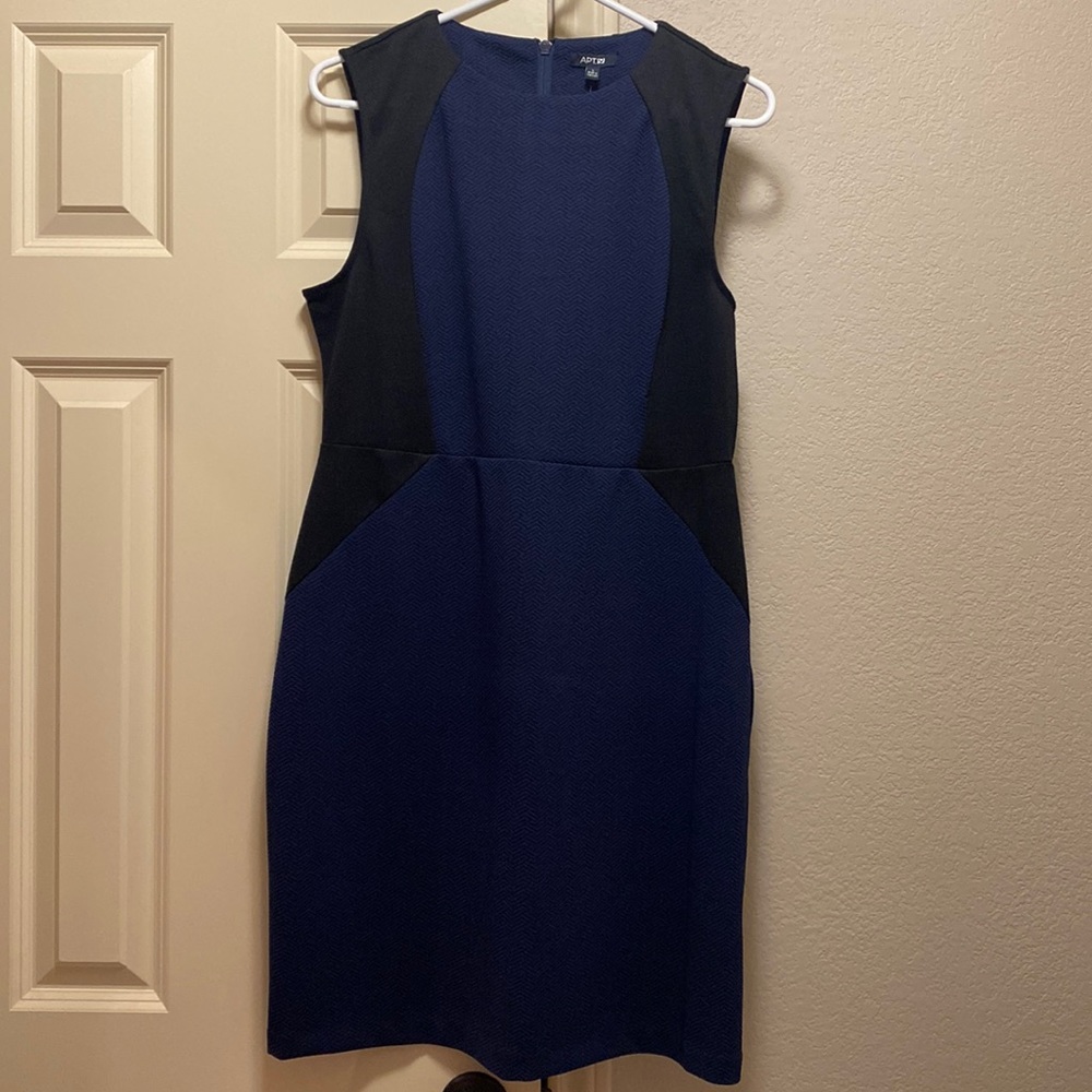 APT. 9- Blue/ black dress. Back zipper. Size- Large